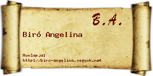 Biró Angelina névjegykártya