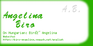 angelina biro business card